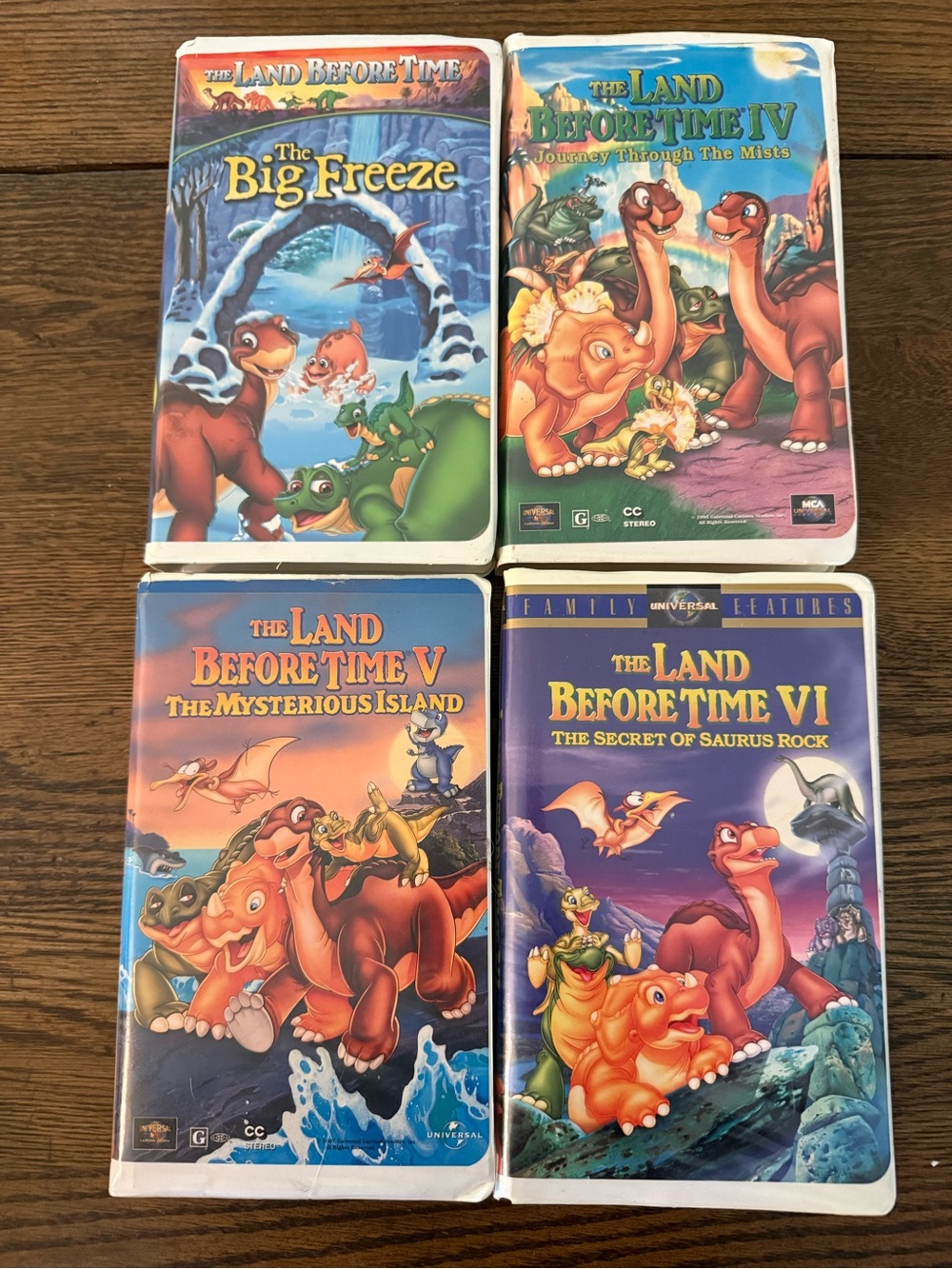 The Land Before Time VHS Lot of 4 Movies Big Freeze, IV, V and VI